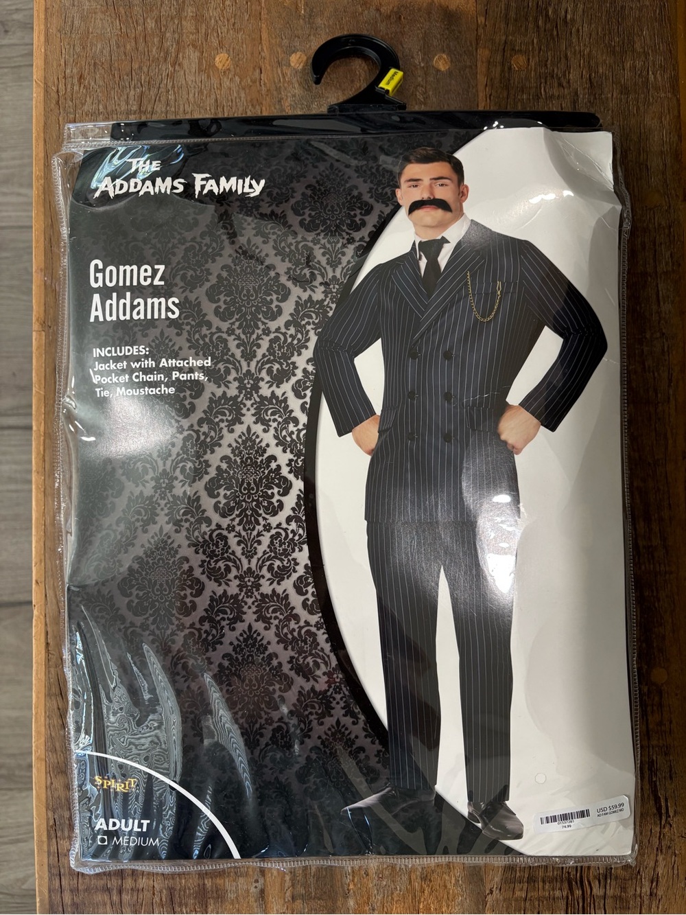 Halloween! Spirit Gomez Addams Pinstripe Costume - Black, White